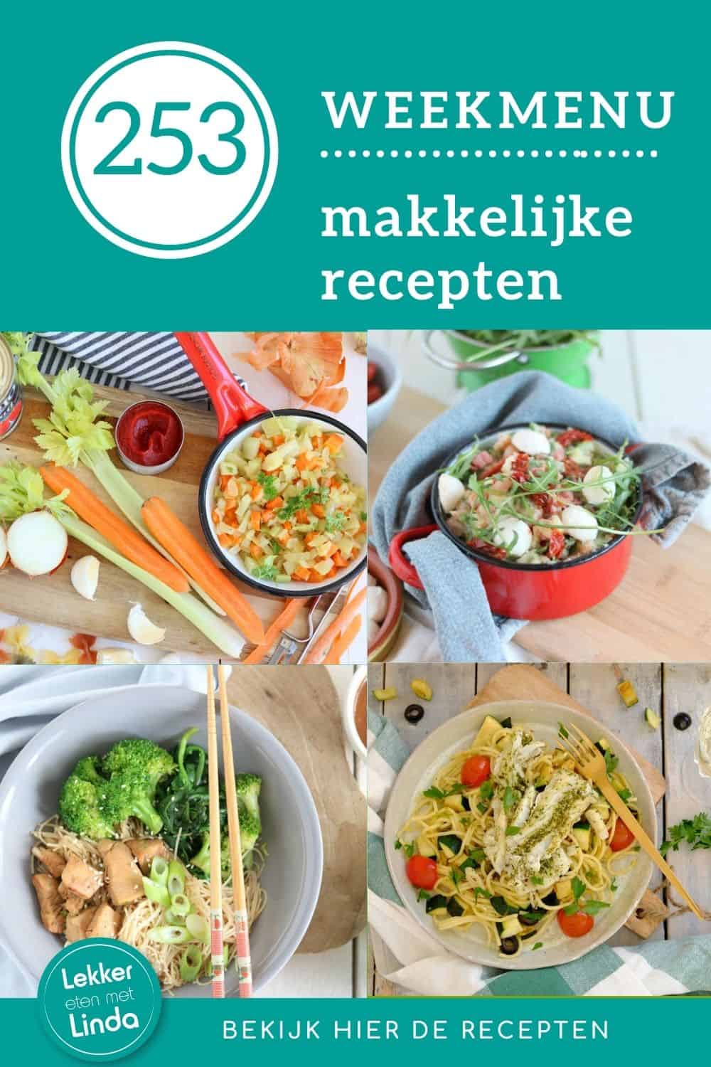 Weekmenu recepten Lekker eten met Linda