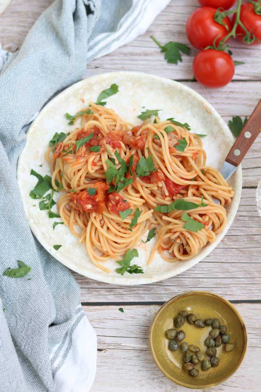 Pasta met tonijn uit blik