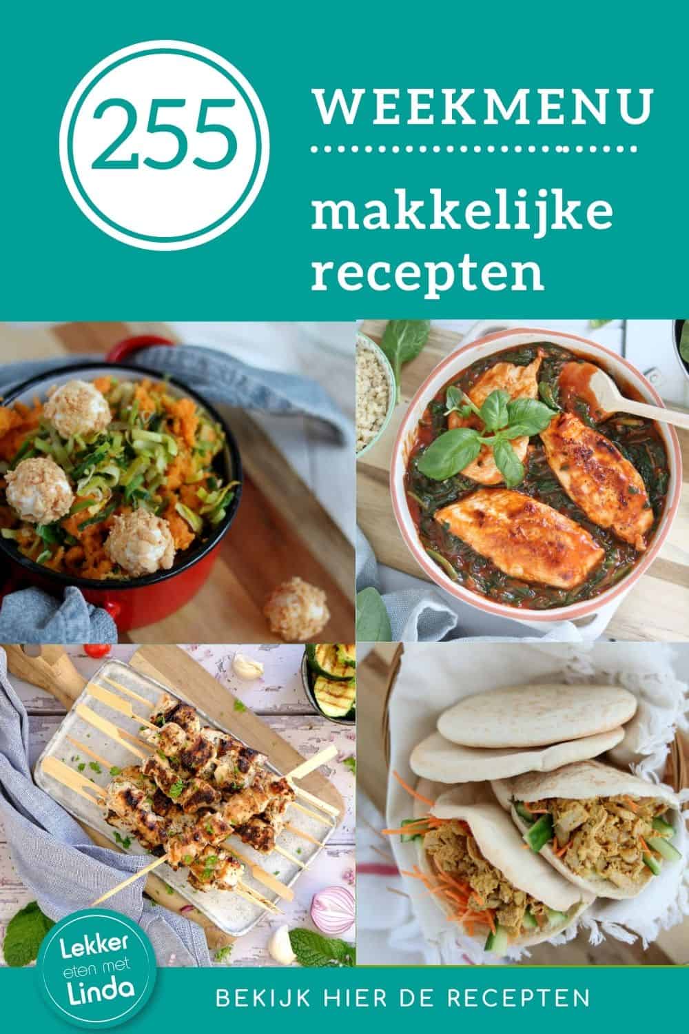 Weekmenu recepten Lekker eten met Linda