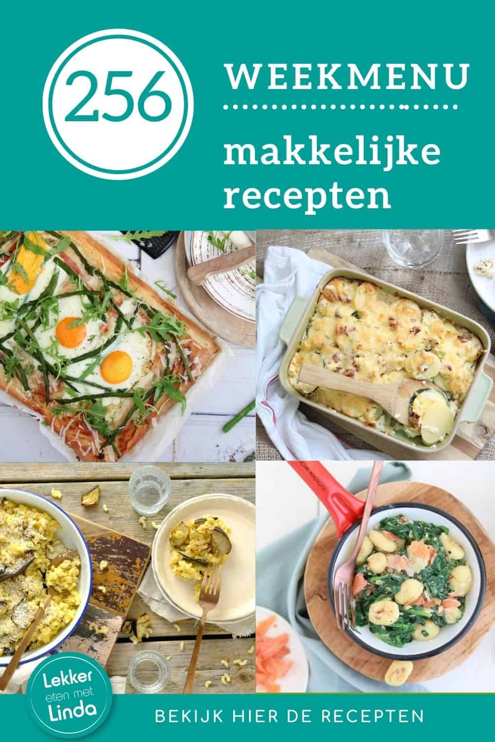Weekmenu makkelijke recepten voor het avondeten