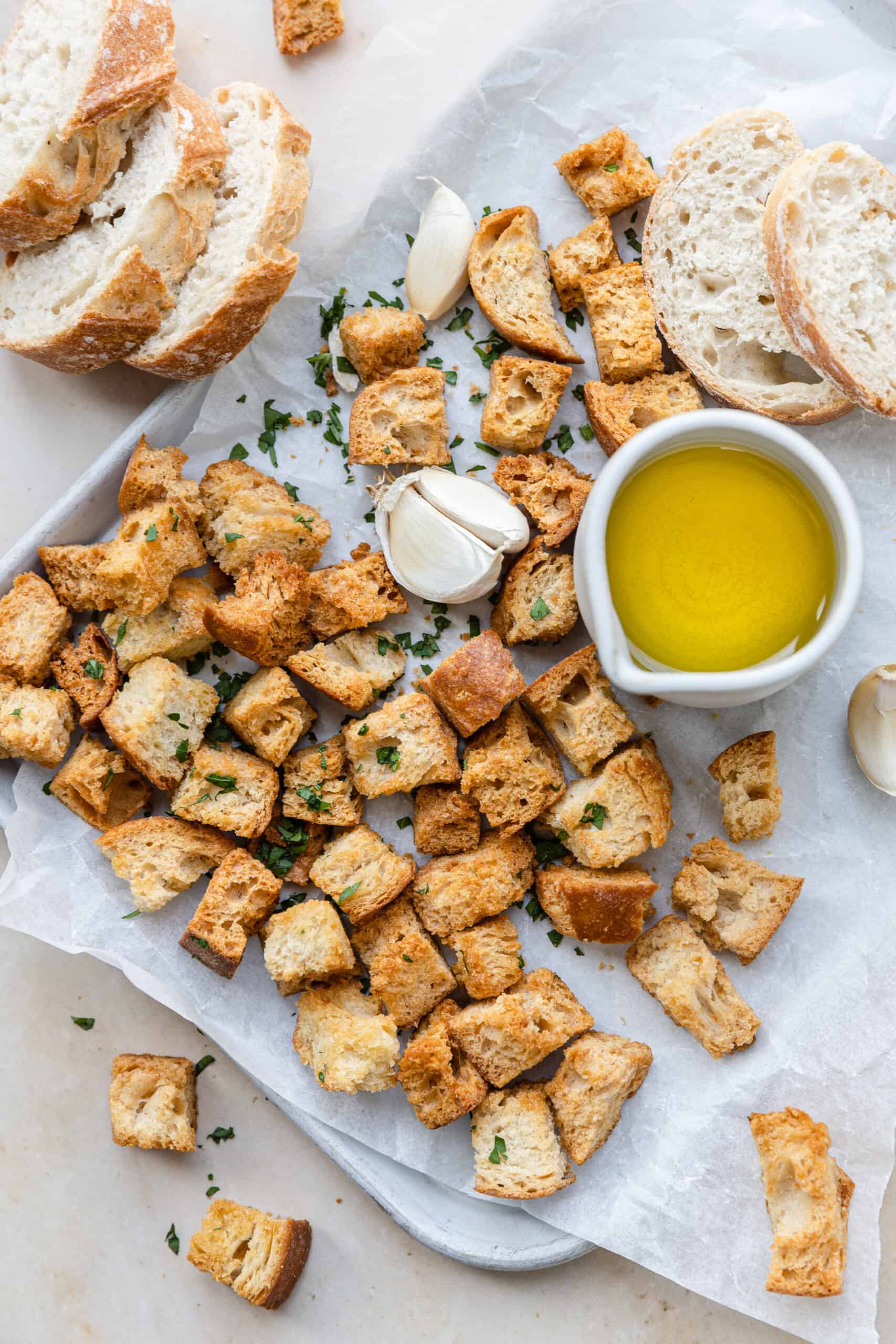 Croutons maken in de oven