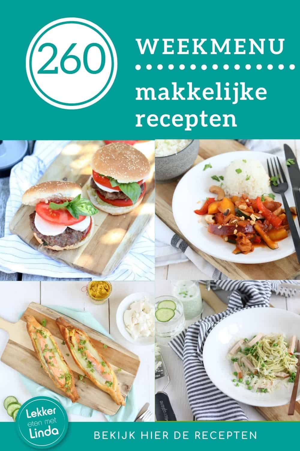 Weekmenu recepten gezond makkelijke recepten 
