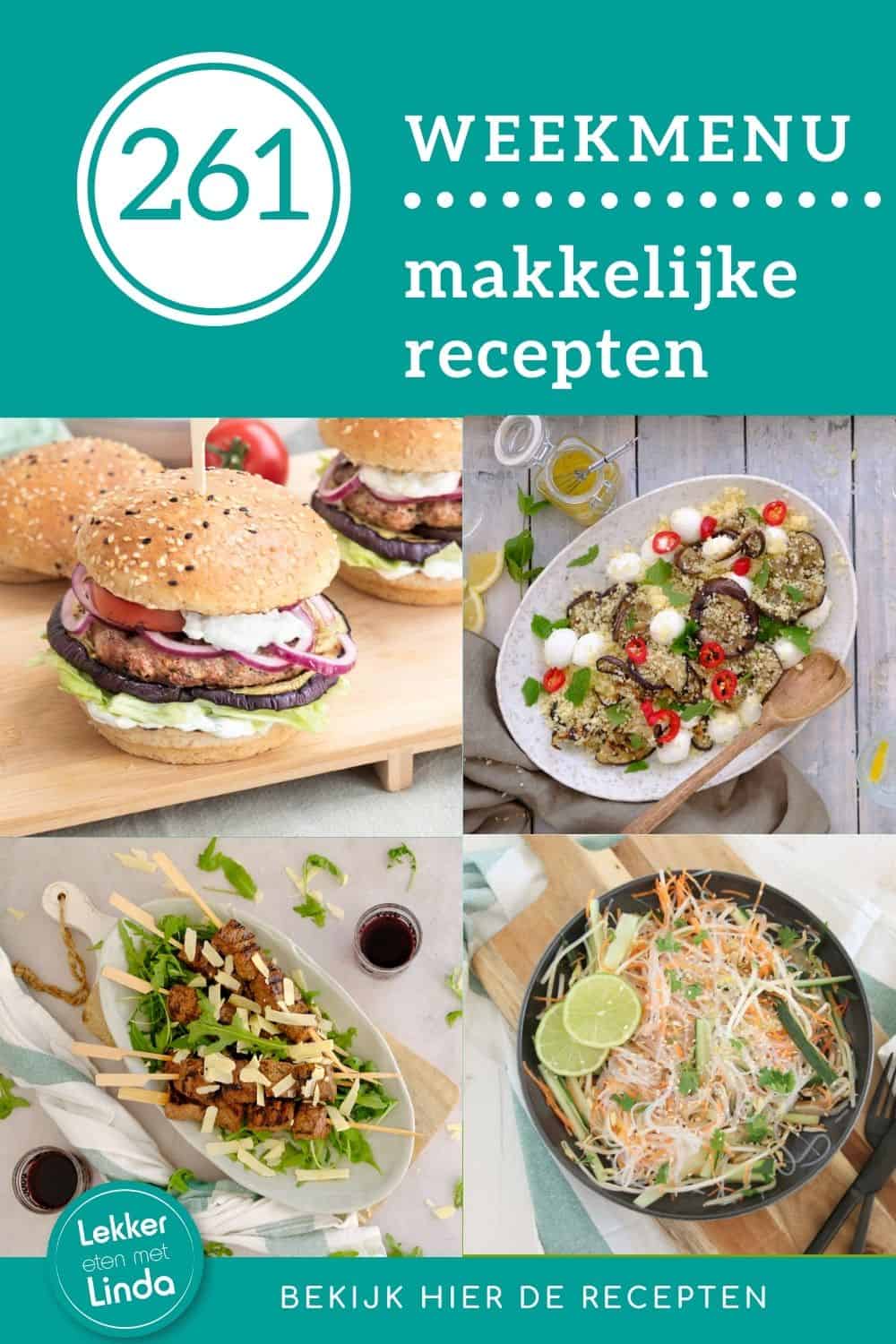 Weekmenu recepten gezond makkelijke recepten avondeten