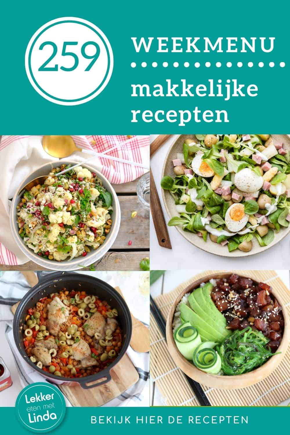 Weekmenu recepten Lekker eten met Linda