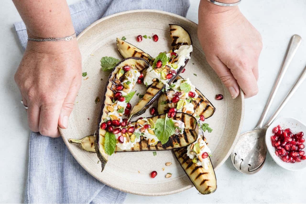 Gegrilde aubergine