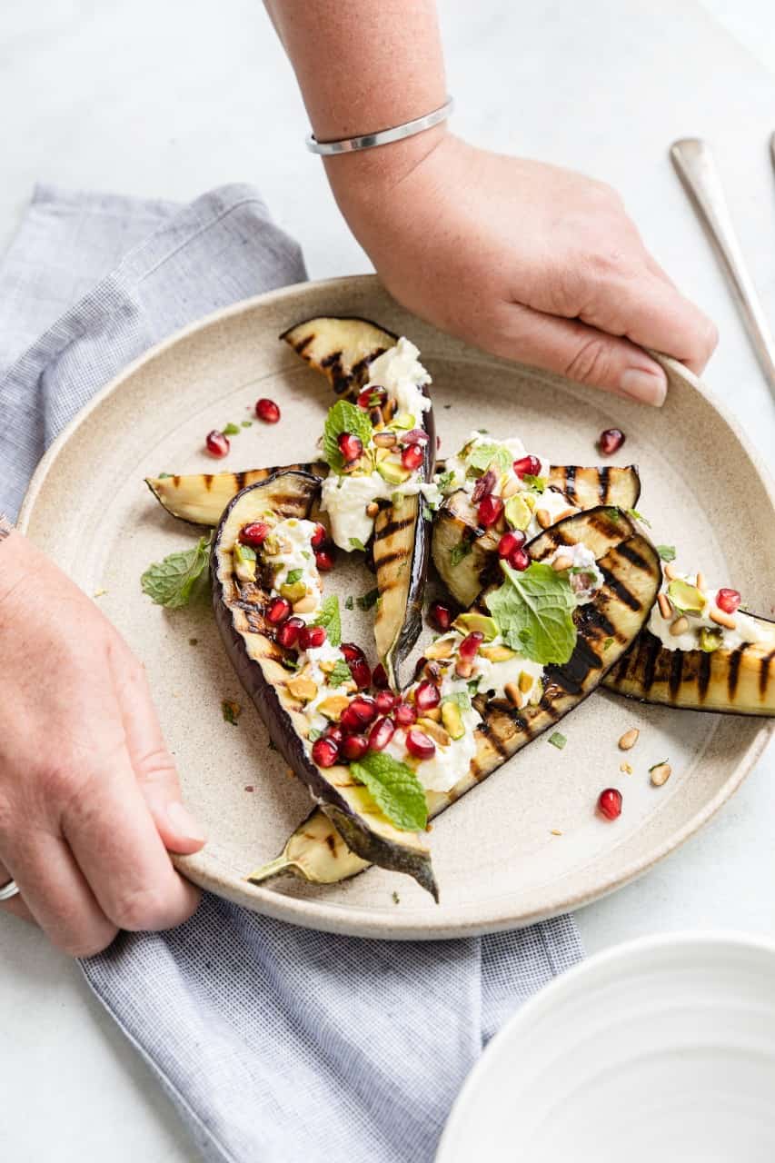 Gegrilde aubergine met feta