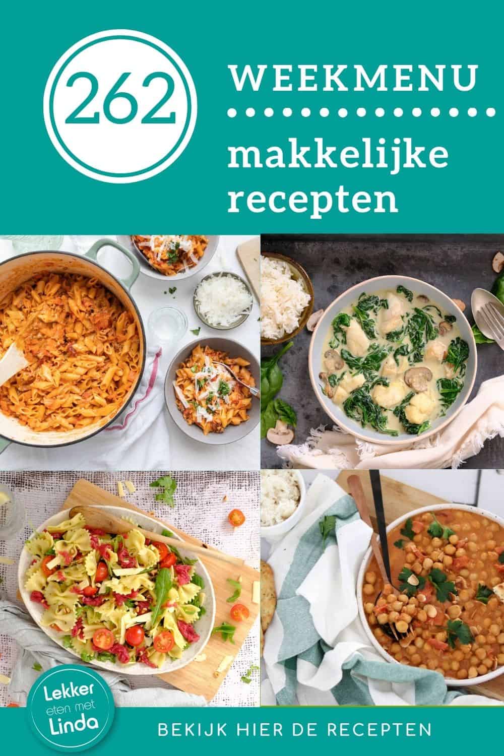 Weekmenu recepten gezond voor het avondeten