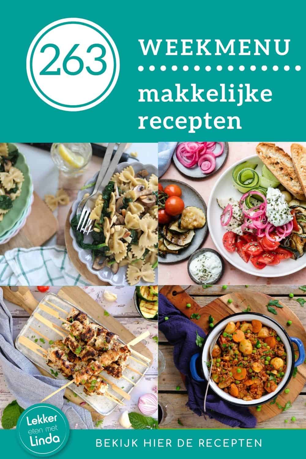 Weekmenu recepten makkelijke recepten voor het avondeten