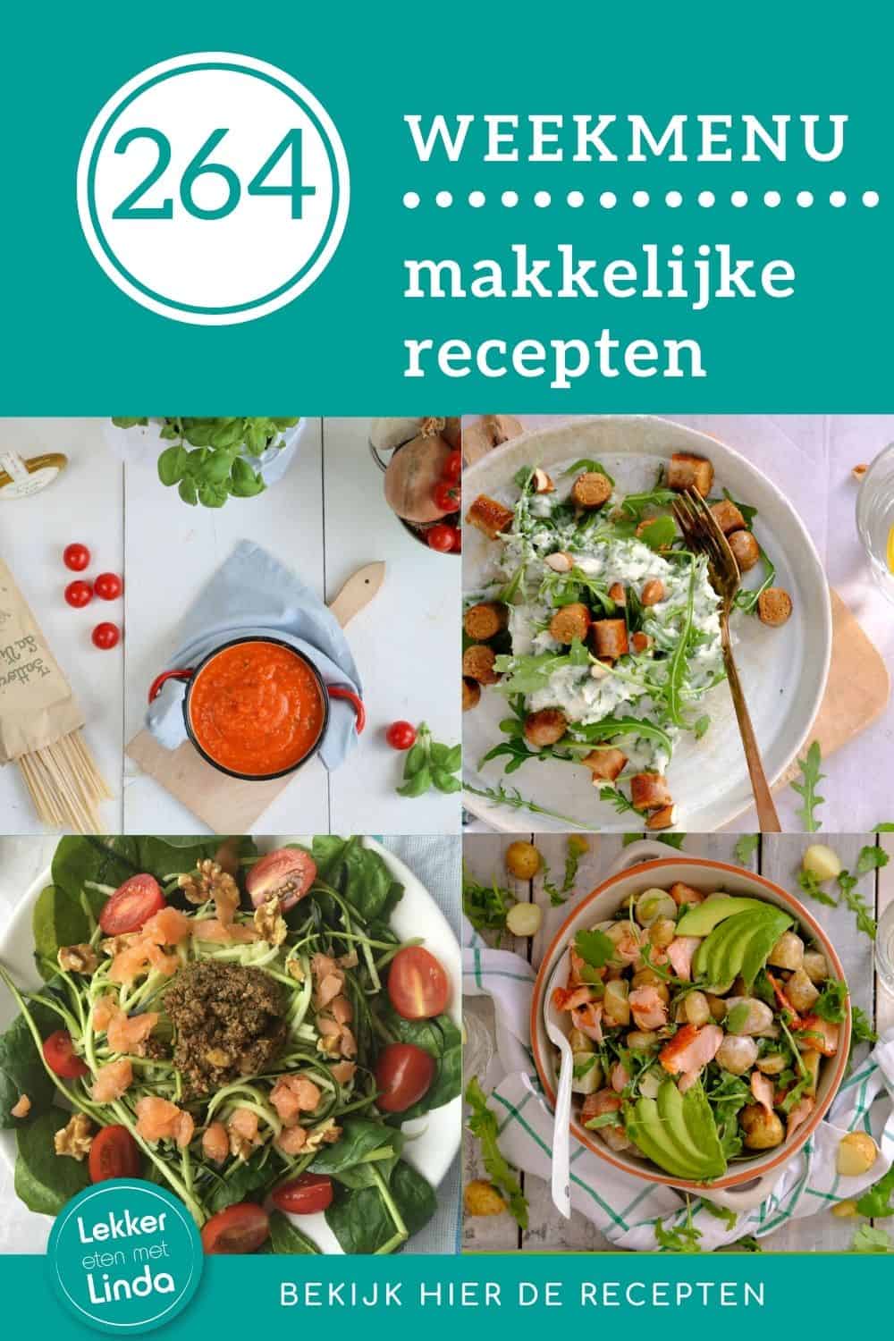 Weekmenu makkelijke recepten voor het avondeten