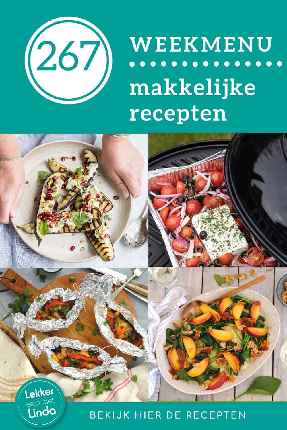 Weekmenu recepten voor het avondeten