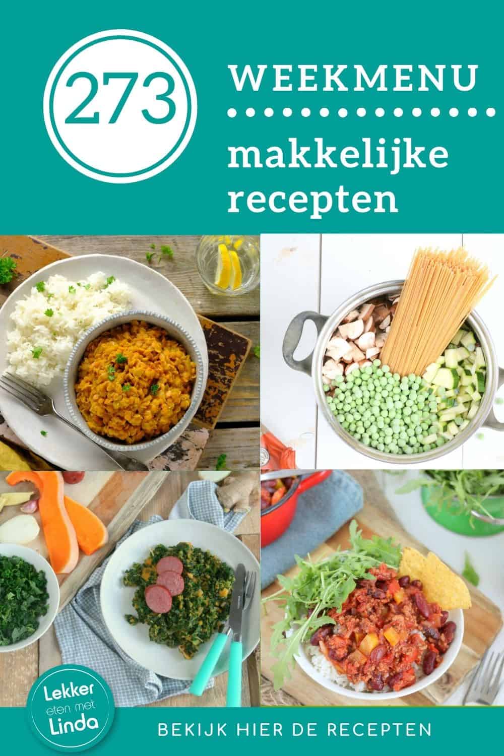 Weekmenu recepten voor het avondeten