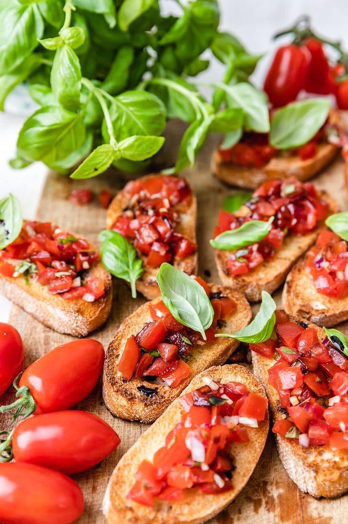 Bruschetta vooraf maken, bruschetta met tomaat