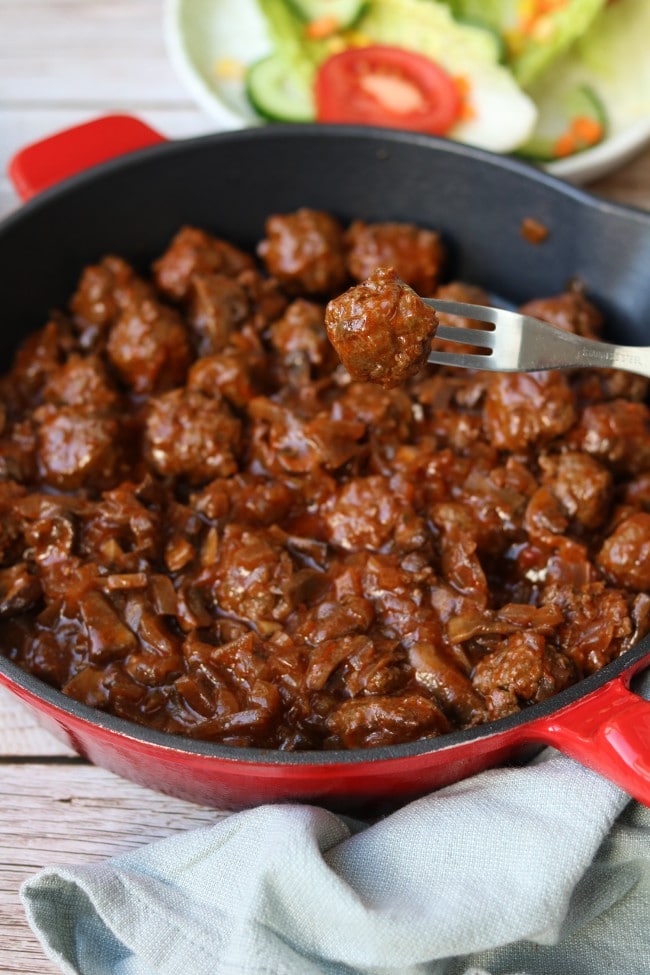 Gehaktballetjes in tomatensaus met rijst