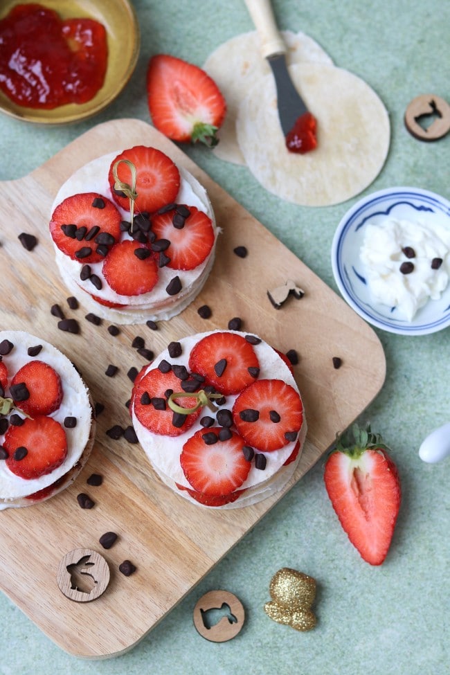 Mini wraptaartjes met aardbeien