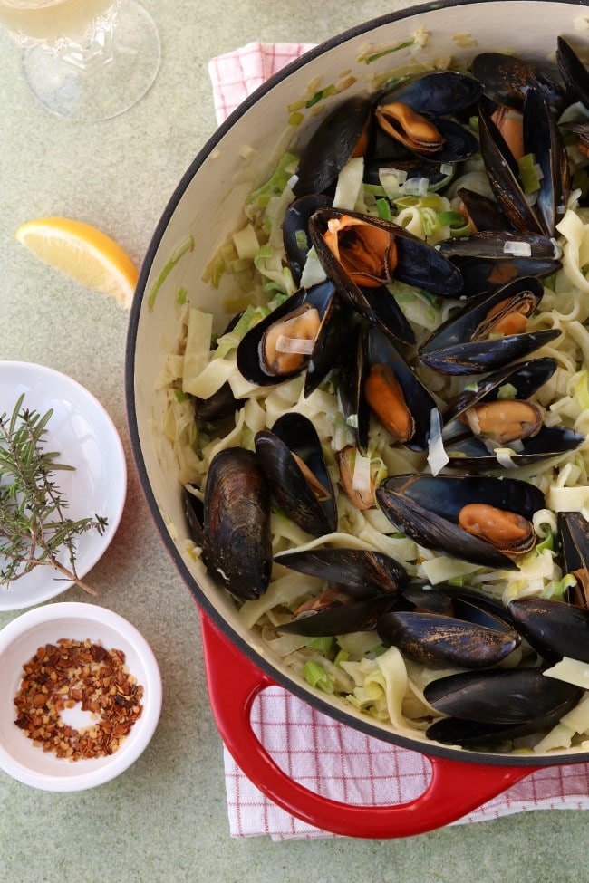 Pasta met mosselen