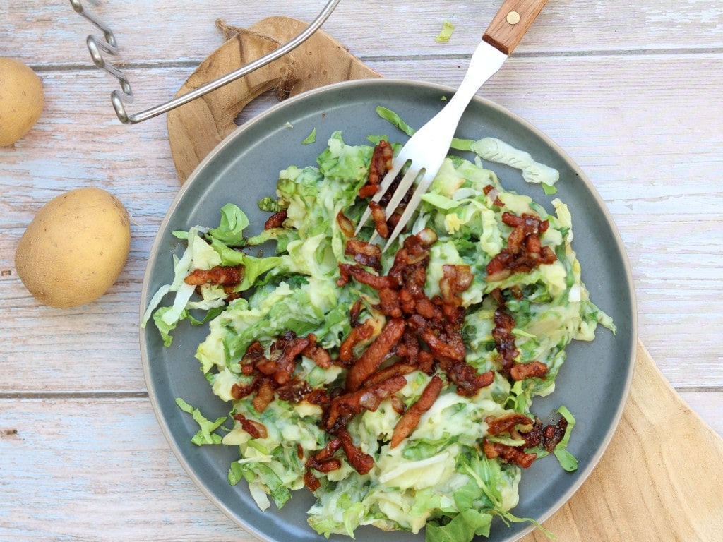 Andijviestamppot met spekjes (Oosterse twist)