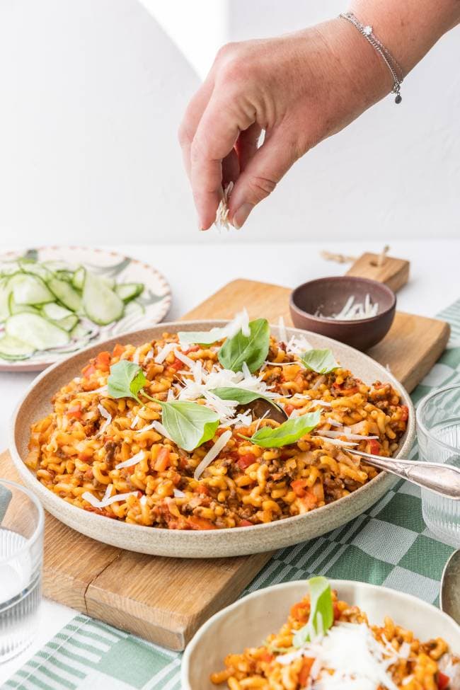 Eenpansgerecht met macaroni
