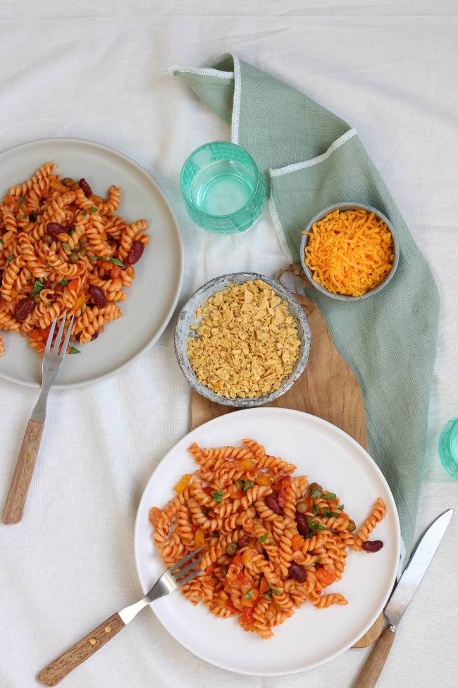 Snelle Mexicaanse pasta - makkelijk en binnen 20 min klaar