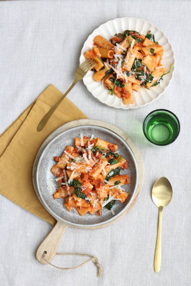 Pasta met chorizo