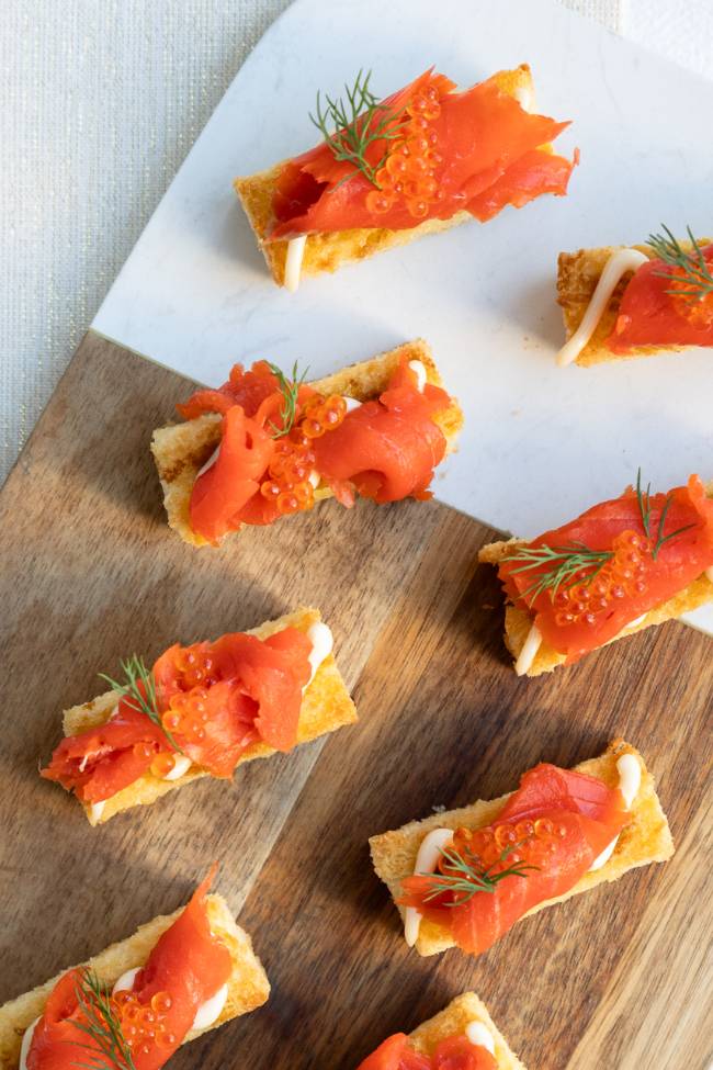 Brioche met zalm, amuse of borrelhapje