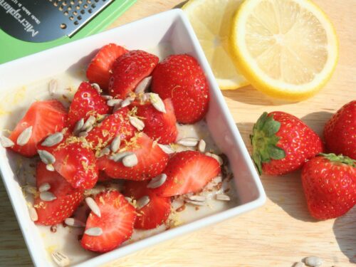 havermout met aardbeien