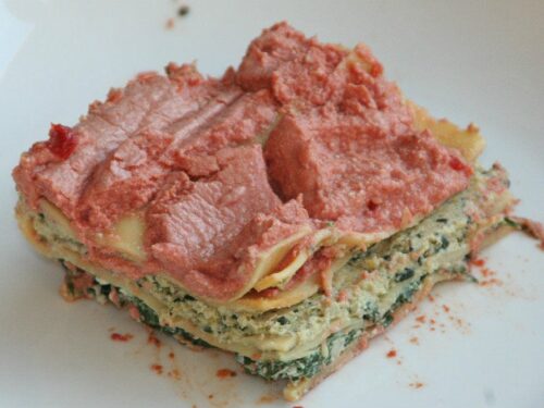 Spinazie ricotta lasagne. Een heerlijk vegetarisch gerecht.