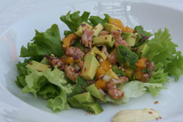 Garnalensalade met mango en avocado