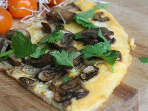 Omelet met kastanje champignons