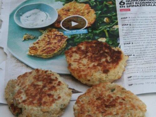 quinoakoekjes met bloemkool