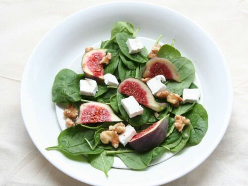 Spinazie salade met geitenkaas