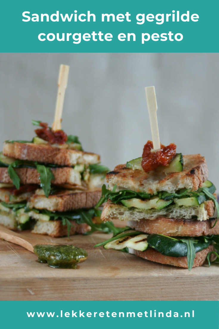 Sandwicht gegrilde courgette en pesto