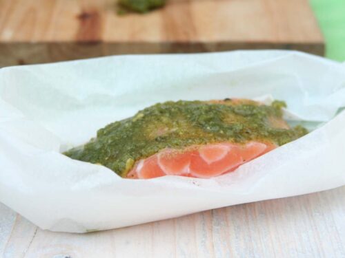 zalm met pesto uit de oven