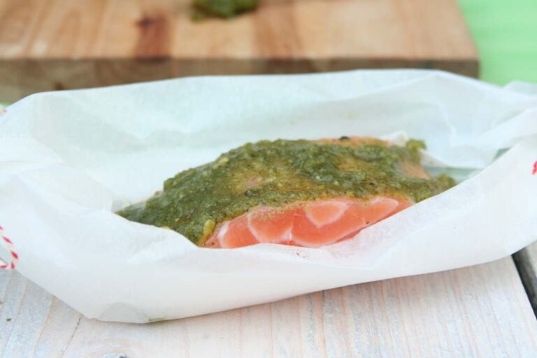Zalm met pesto
