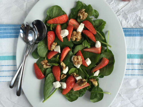 aardbei spinazie salade