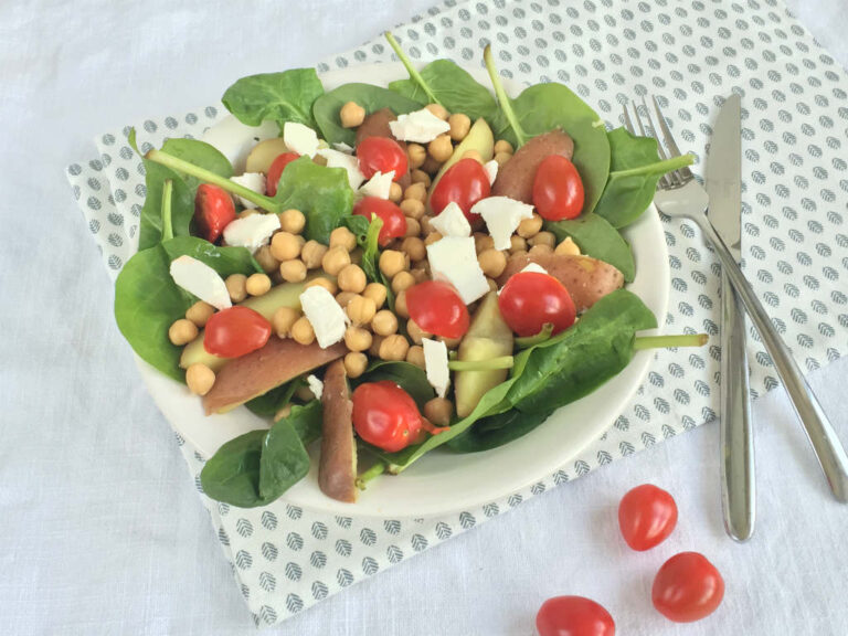 Aardappel spinazie salade