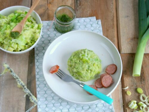 Preistamppot met pesto