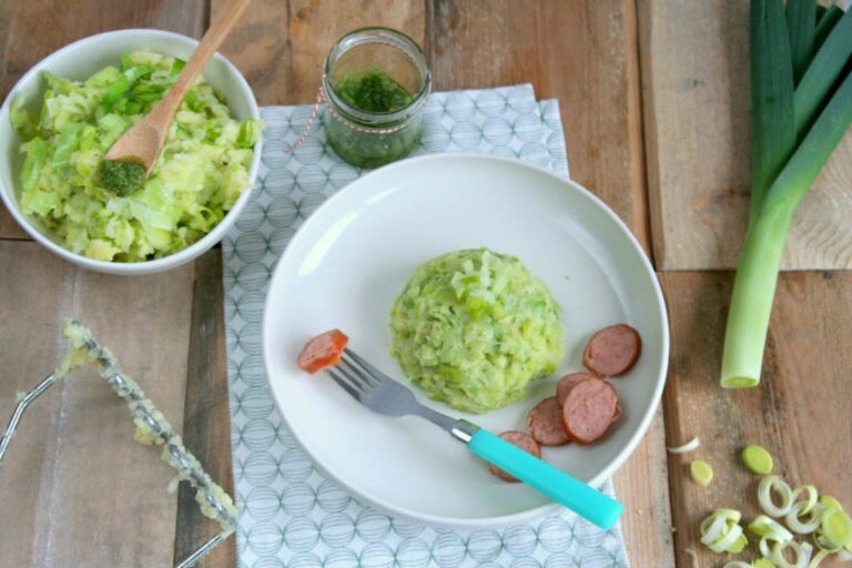 Preistamppot met pesto
