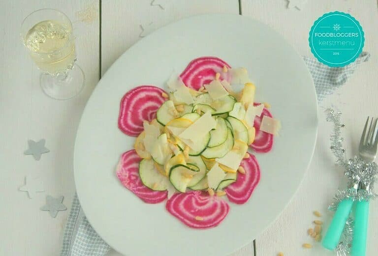 Carpaccio van courgette en biet