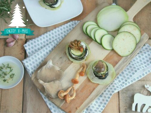 groente torentjes met mozzarella