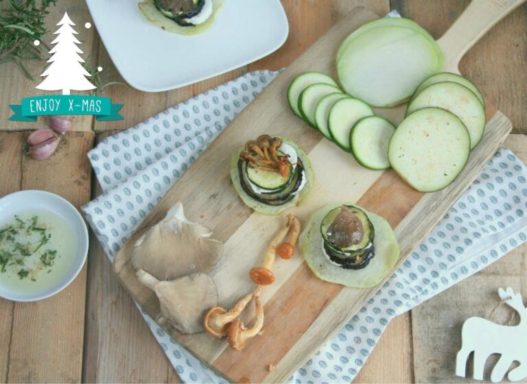 groente torentjes met mozzarella