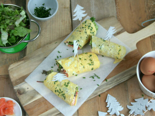 omelet wrap met zalm