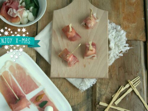 rauwe ham hapje met mozzarella