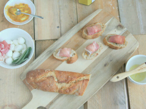 crostini rauwe ham