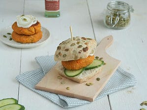 zoete aardappel burgers
