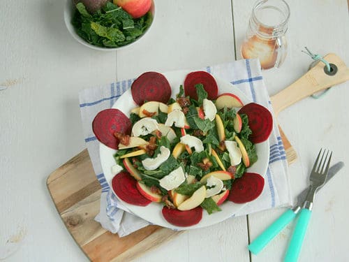 palmkool salade met biet