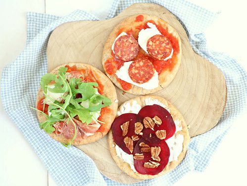 Pita pizza's van speltmeel