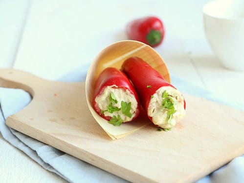 snack paprika met hummus