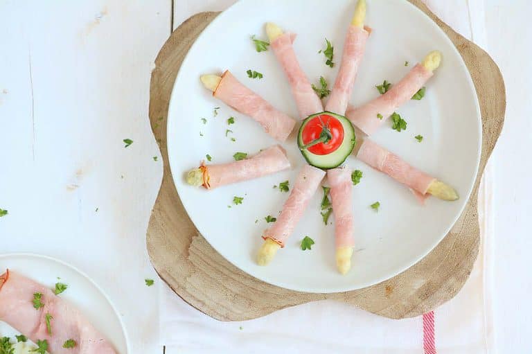 Asperge hapje met beenham