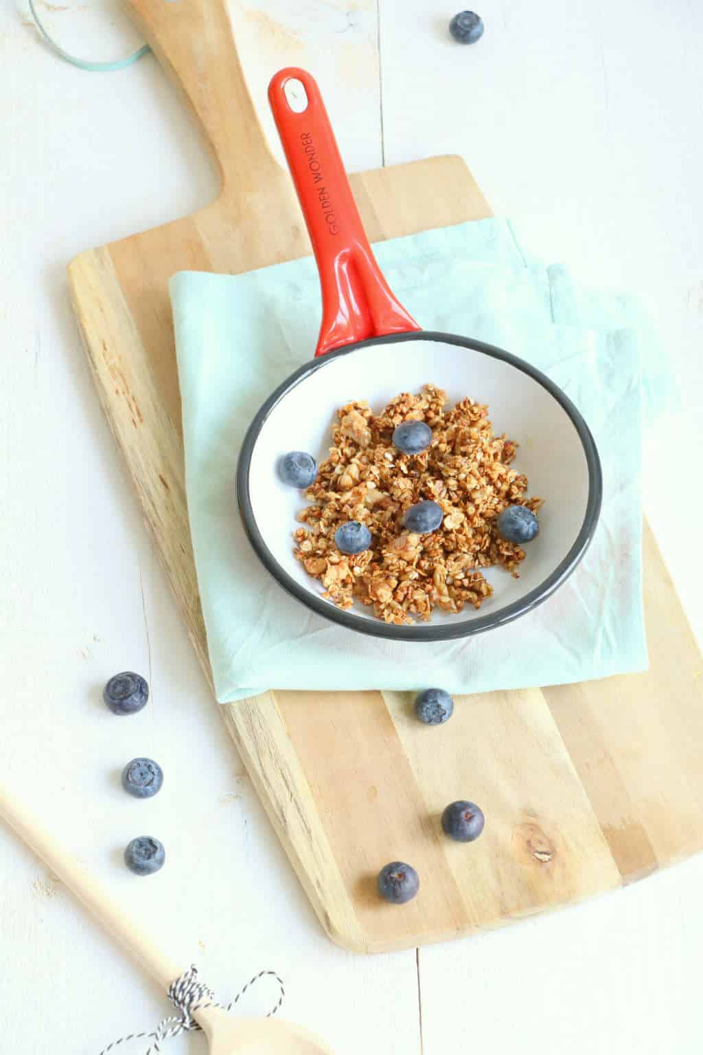 snelle granola uit de pan