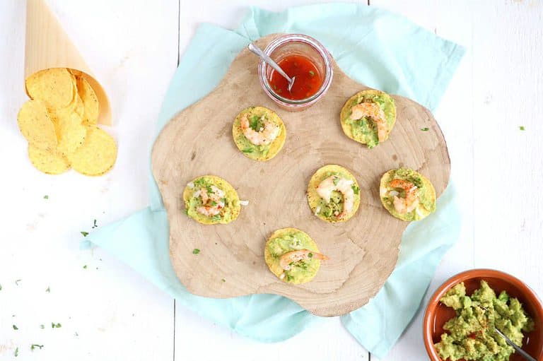 Tortilla chips met garnalen
